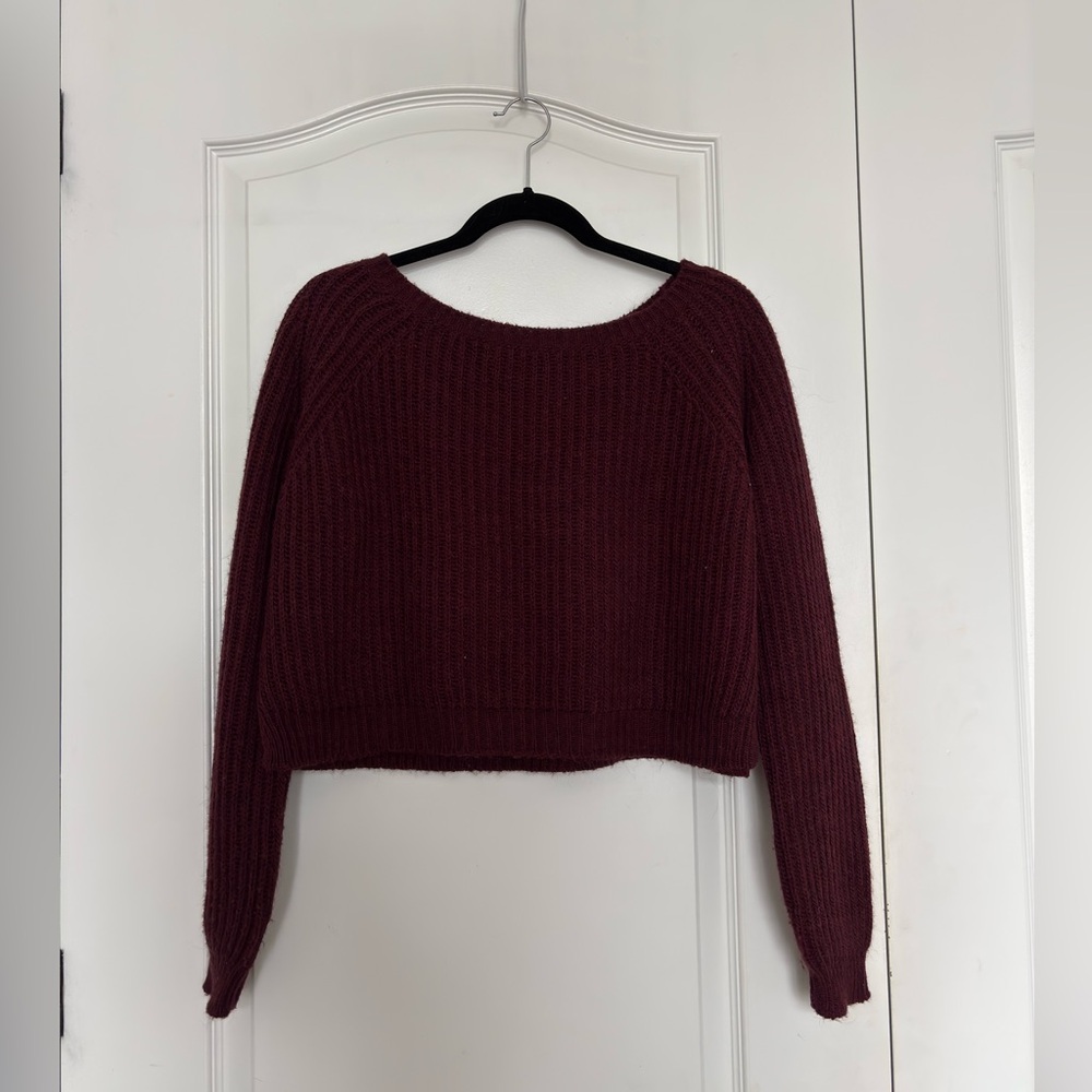 Brandy Melville Deep Red Crew Neck Sweater